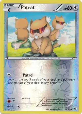 Patrat Reverse Holo Pokemon card from Boundaries Crossed
