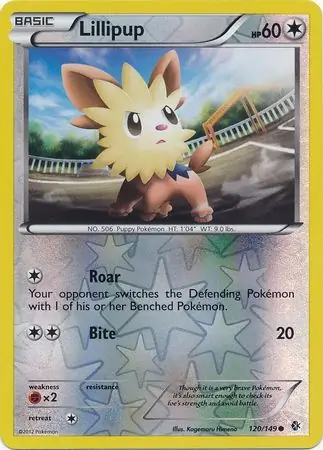 Lillipup Reverse Holo Pokemon card from Boundaries Crossed