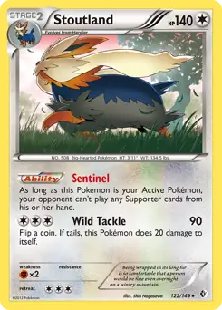 Stoutland Holo Pokemon card from Boundaries Crossed