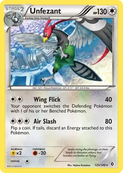 Unfezant Pokemon card from Boundaries Crossed