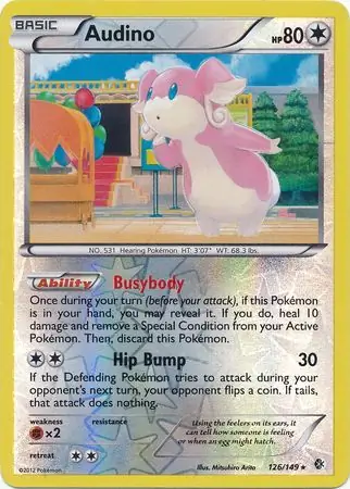 Audino Reverse Holo Pokemon card from Boundaries Crossed