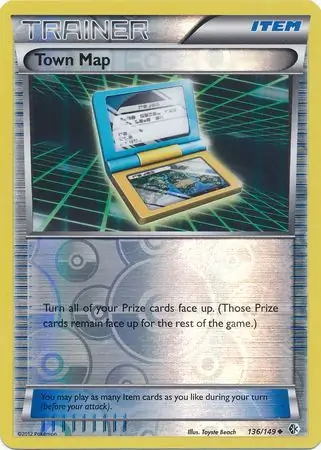 Town Map Reverse Holo Pokemon card from Boundaries Crossed