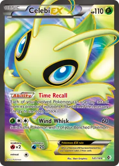 Full Art Celebi EX Pokemon card from Boundaries Crossed