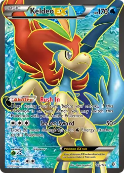 Full Art Keldeo EX Pokemon card from Boundaries Crossed