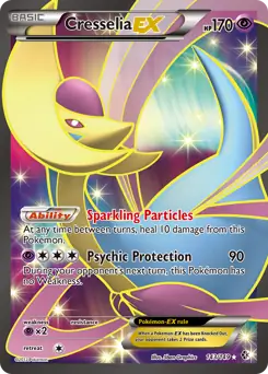 Full Art Cresselia EX Pokemon card from Boundaries Crossed