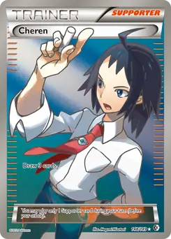 Full Art Cheren Pokemon card from Boundaries Crossed