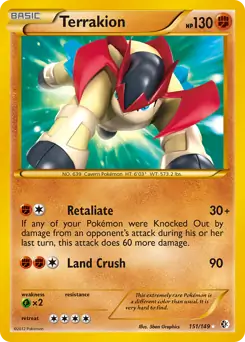 Terrakion Secret Pokemon card from Boundaries Crossed