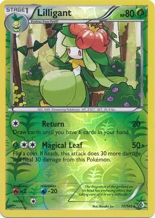Lilligant Reverse Holo Pokemon card from Boundaries Crossed