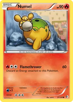 Numel Pokemon card from Boundaries Crossed