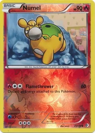 Numel Reverse Holo Pokemon card from Boundaries Crossed