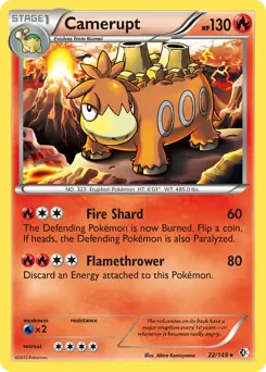 Camerupt Pokemon card from Boundaries Crossed