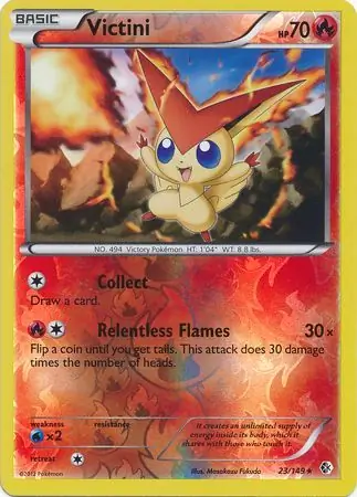Victini Reverse Holo Pokemon card from Boundaries Crossed
