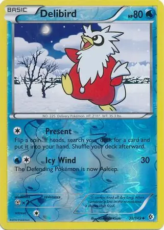 Delibird Reverse Holo Pokemon card from Boundaries Crossed