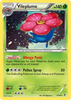 Vileplume Holo Pokemon card from Boundaries Crossed
