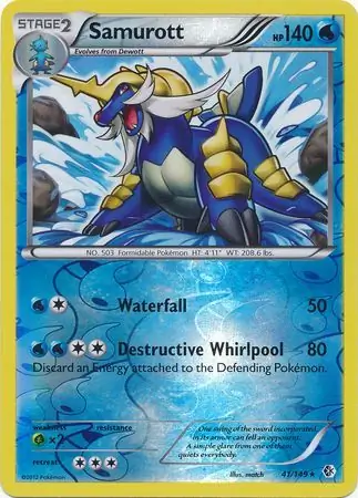 Samurott Reverse Holo Pokemon card from Boundaries Crossed