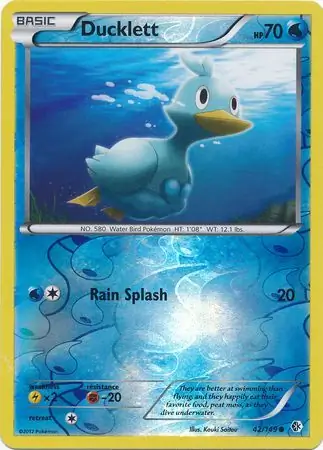 Ducklett Reverse Holo Pokemon card from Boundaries Crossed