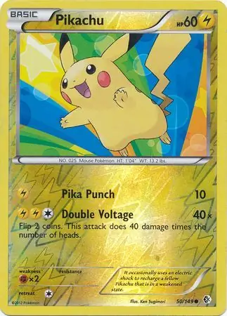 Pikachu Reverse Holo Pokemon card from Boundaries Crossed