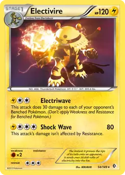 Electivire Holo Pokemon card from Boundaries Crossed