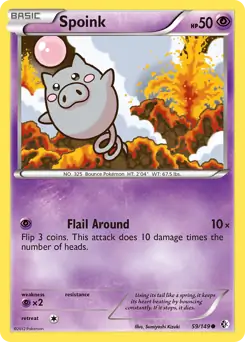Spoink Pokemon card from Boundaries Crossed