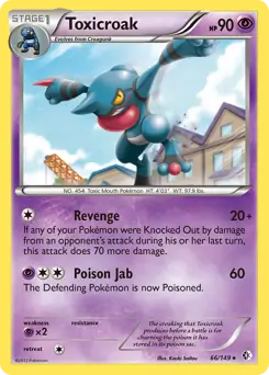 Toxicroak Pokemon card from Boundaries Crossed
