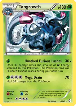 Tangrowth Holo Pokemon card from Boundaries Crossed