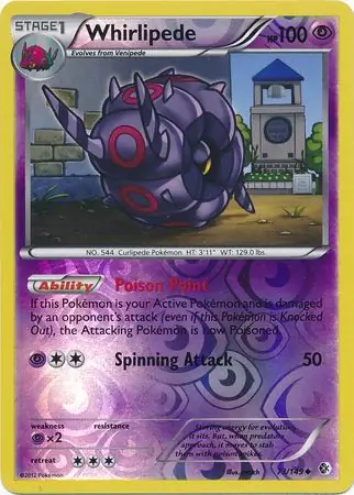 Whirlipede Reverse Holo Pokemon card from Boundaries Crossed