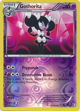 Gothorita Reverse Holo Pokemon card from Boundaries Crossed