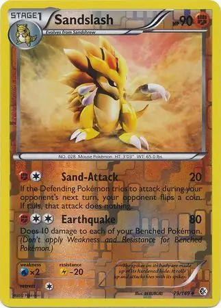 Sandslash Reverse Holo Pokemon card from Boundaries Crossed