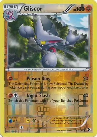 Gliscor Reverse Holo Pokemon card from Boundaries Crossed