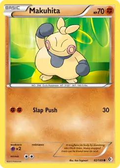 Makuhita Pokemon card from Boundaries Crossed