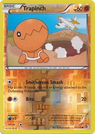 Trapinch Reverse Holo Pokemon card from Boundaries Crossed