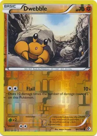 Dwebble Reverse Holo Pokemon card from Boundaries Crossed