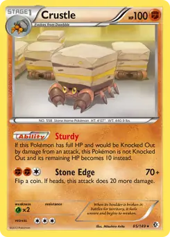 Crustle Holo Pokemon card from Boundaries Crossed