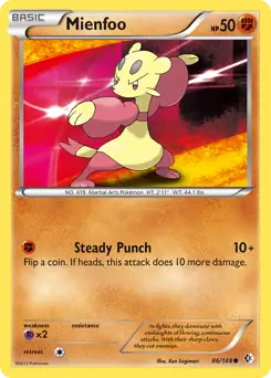 Mienfoo Pokemon card from Boundaries Crossed