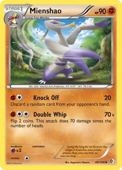 Mienshao Pokemon card from Boundaries Crossed