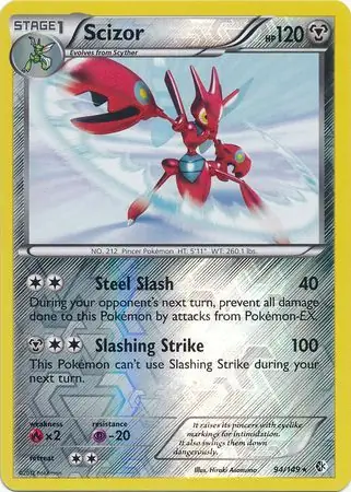 Scizor Reverse Holo Pokemon card from Boundaries Crossed
