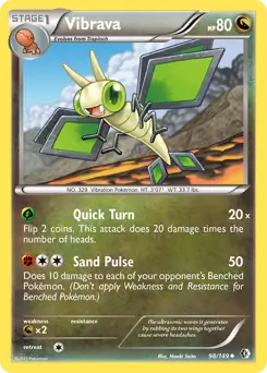 Vibrava Pokemon card from Boundaries Crossed