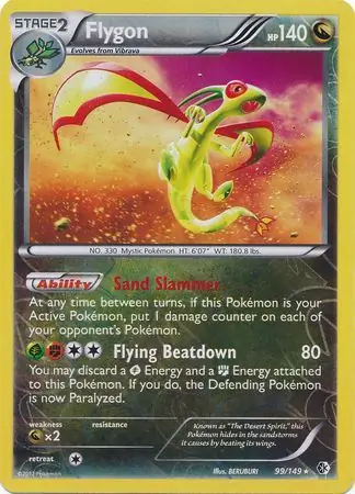 Flygon Reverse Holo Pokemon card from Boundaries Crossed