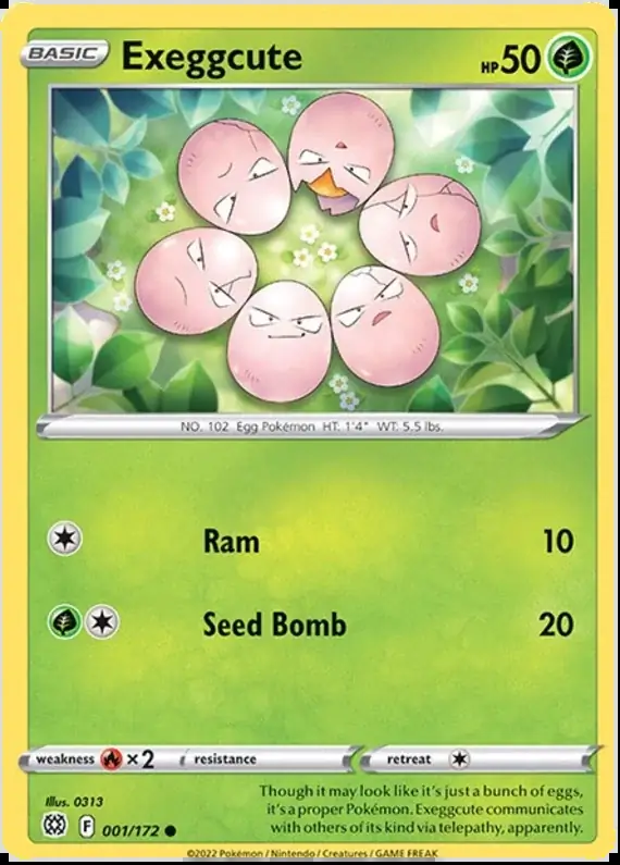 Exeggcute Pokemon card from Brilliant Stars