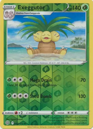 Exeggutor Reverse Holo Pokemon card from Brilliant Stars