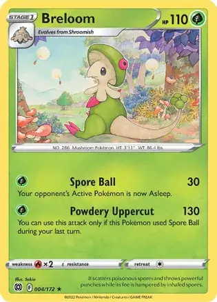 Breloom Pokemon card from Brilliant Stars