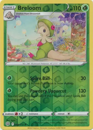Breloom Reverse Holo Pokemon card from Brilliant Stars