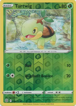 Turtwig Reverse Holo Pokemon card from Brilliant Stars