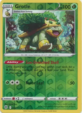 Grotle Reverse Holo Pokemon card from Brilliant Stars