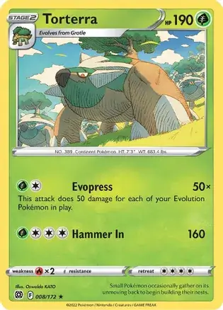 Torterra Pokemon card from Brilliant Stars
