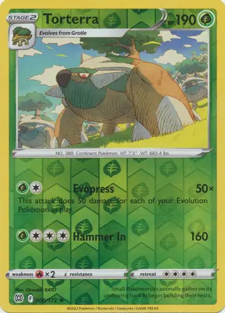 Torterra Reverse Holo Pokemon card from Brilliant Stars