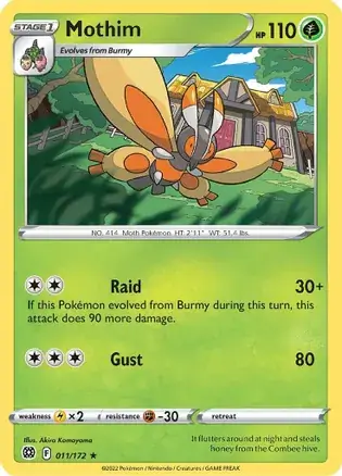 Mothim Pokemon card from Brilliant Stars