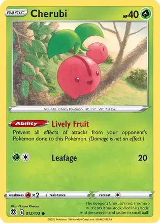 Cherubi Pokemon card from Brilliant Stars