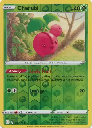 Cherubi Reverse Holo Pokemon card from Brilliant Stars