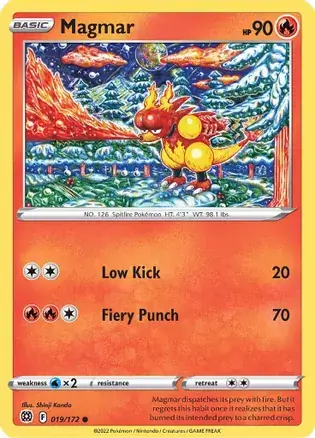 Magmar Pokemon card from Brilliant Stars
